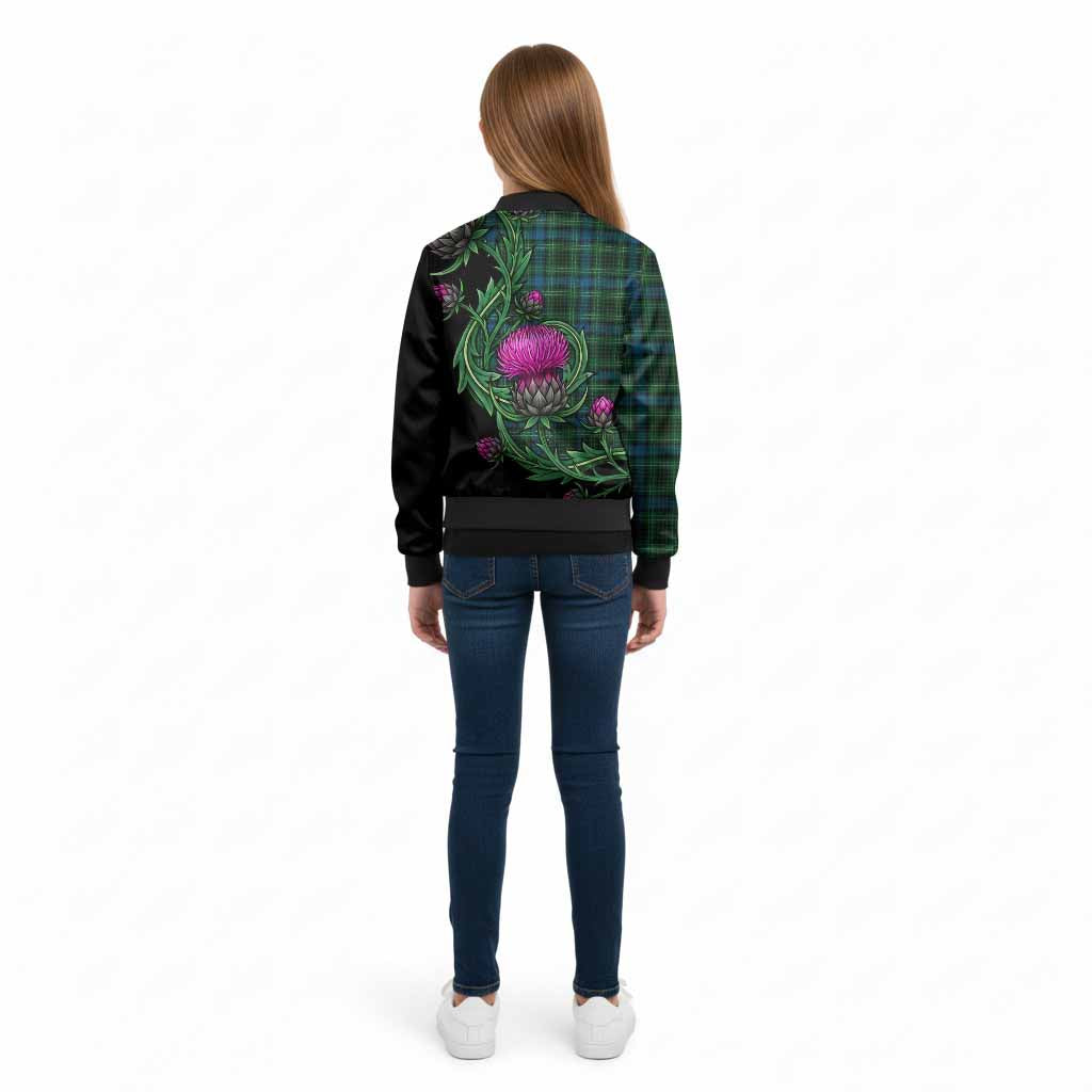 O'Connor Tartan Kid Bomber Jacket Resilient Scottish Thistle - Tartan Vibes Clothing