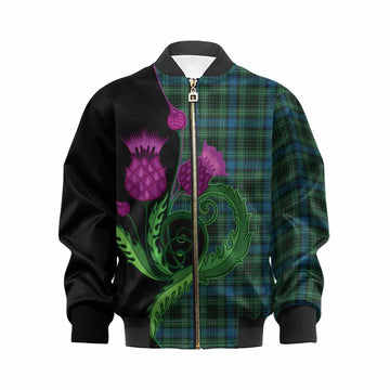 O'Connor Tartan Kid Bomber Jacket Traditional Scottish Thistle