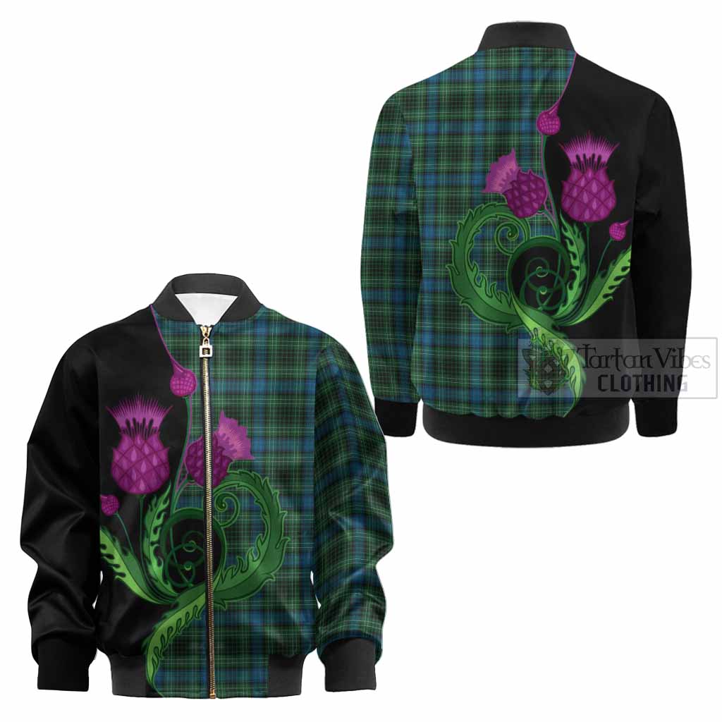 O'Connor Tartan Kid Bomber Jacket Traditional Scottish Thistle