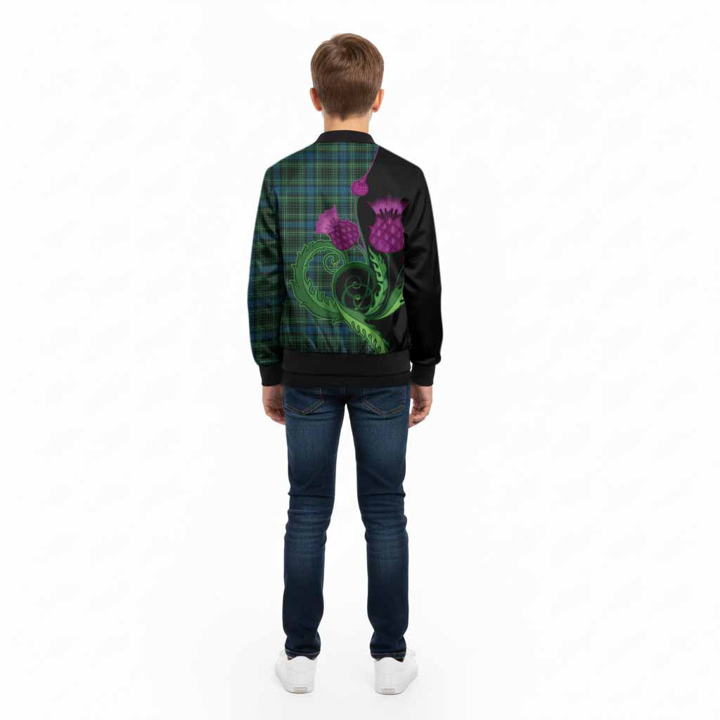 O'Connor Tartan Kid Bomber Jacket Traditional Scottish Thistle