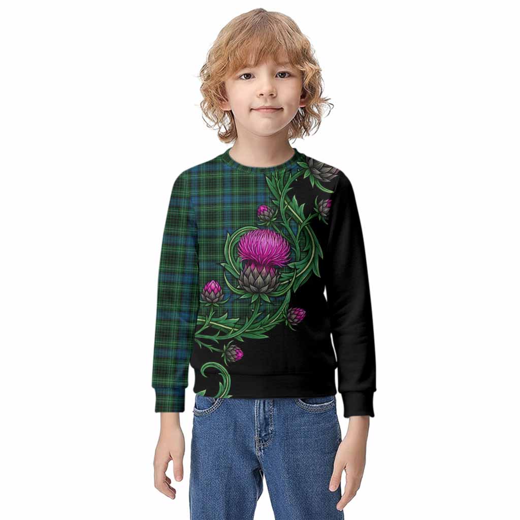 O'Connor Tartan Kid Knitted Sweatshirt Resilient Scottish Thistle Kid - Tartan Vibes Clothing