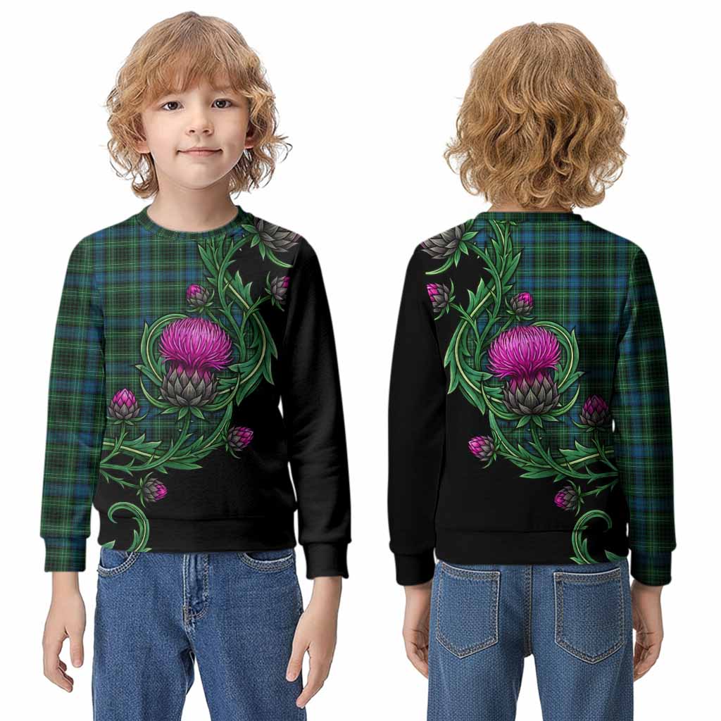 O'Connor Tartan Kid Knitted Sweatshirt Resilient Scottish Thistle - Tartan Vibes Clothing