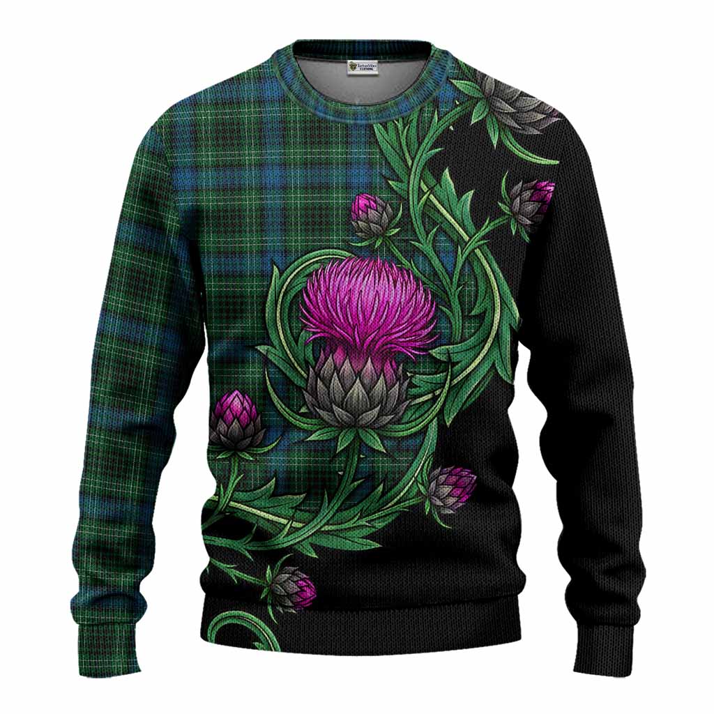 O'Connor Tartan Knitted Sweater Resilient Scottish Thistle Unisex - Tartan Vibes Clothing