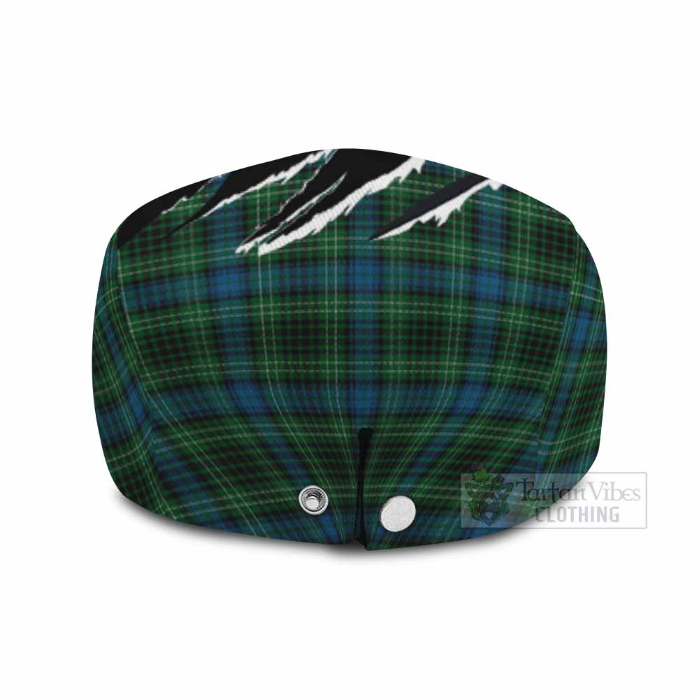 O'Connor Tartan Loch Ness Monster Flat Cap, Jeff Cap Celtic Knot Nessie Art