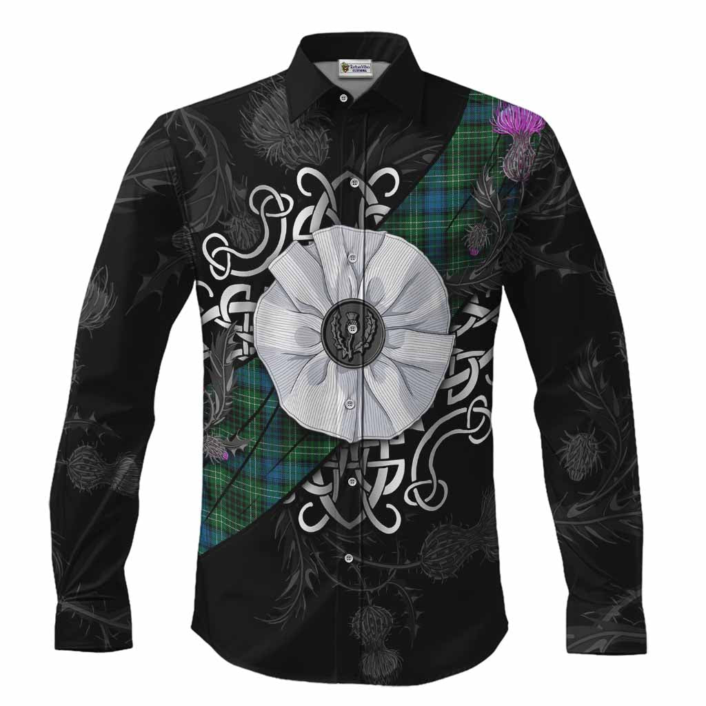 O'Connor Tartan Long Sleeve Button Shirts Jacobite White Rose Men's Shirt S - Tartan Vibes Clothing