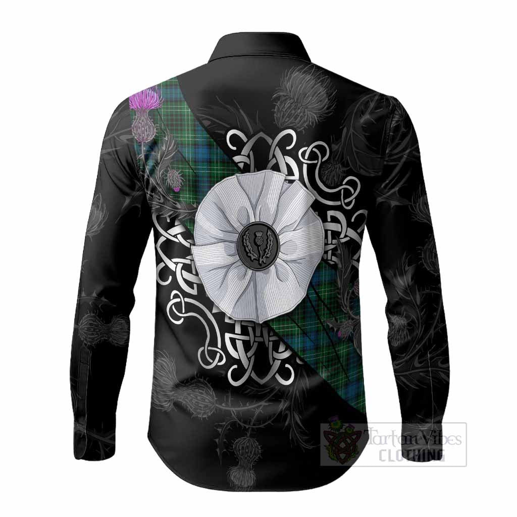 O'Connor Tartan Long Sleeve Button Shirts Jacobite White Rose - Tartan Vibes Clothing