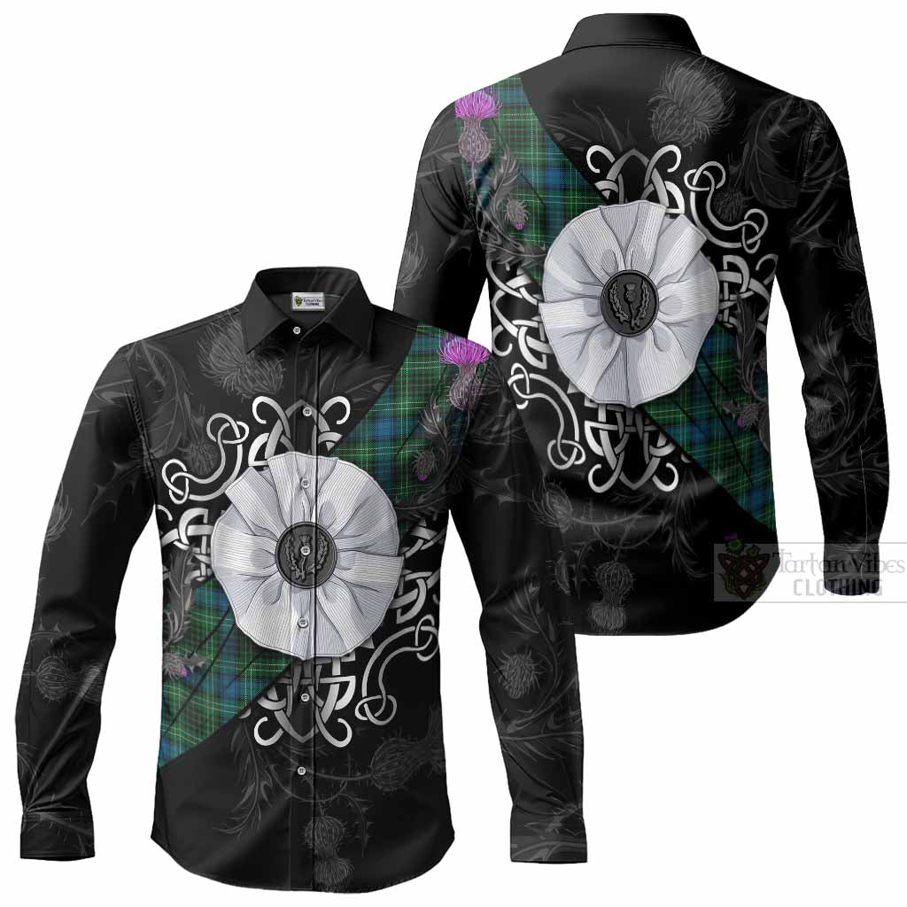 O'Connor Tartan Long Sleeve Button Shirts Jacobite White Rose Men's Shirt - Tartan Vibes Clothing