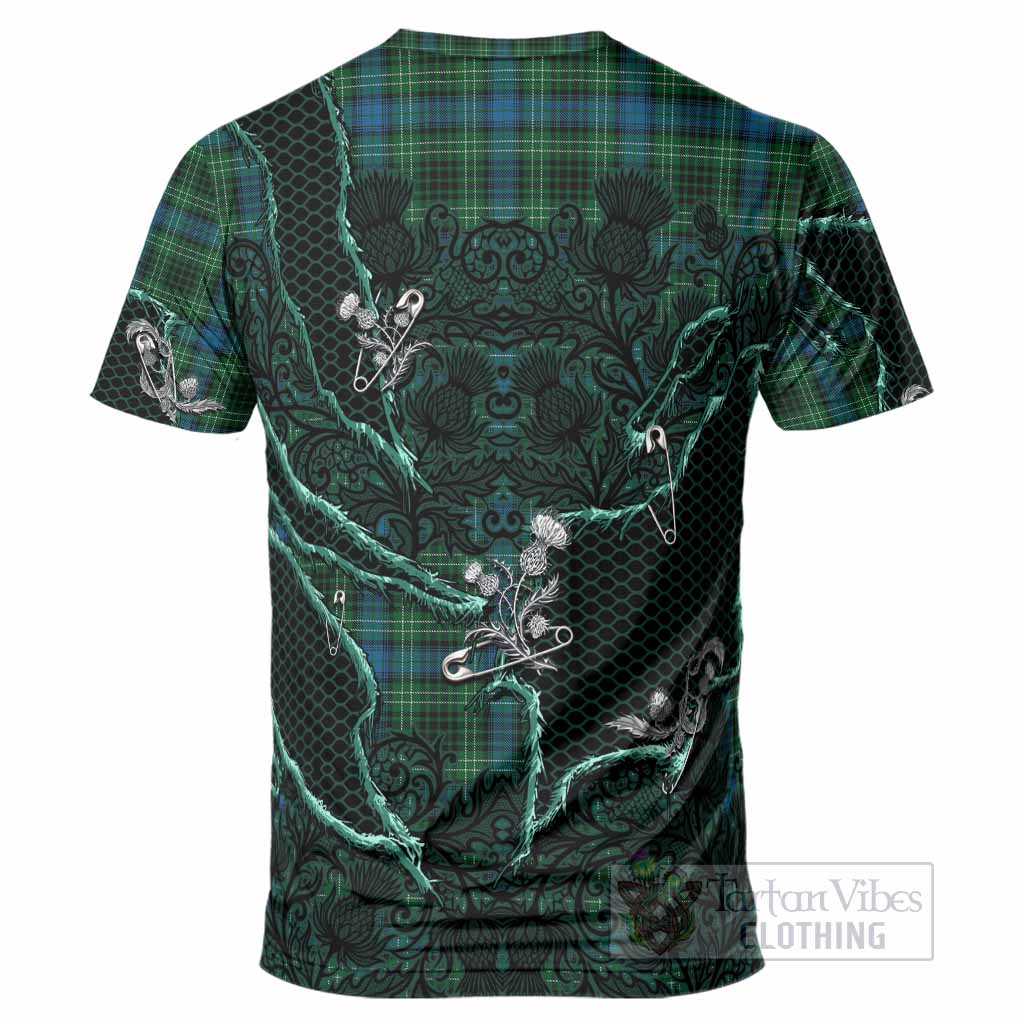 O'Connor Tartan Thistle Dark Gothic T-Shirt - Tartan Vibes Clothing