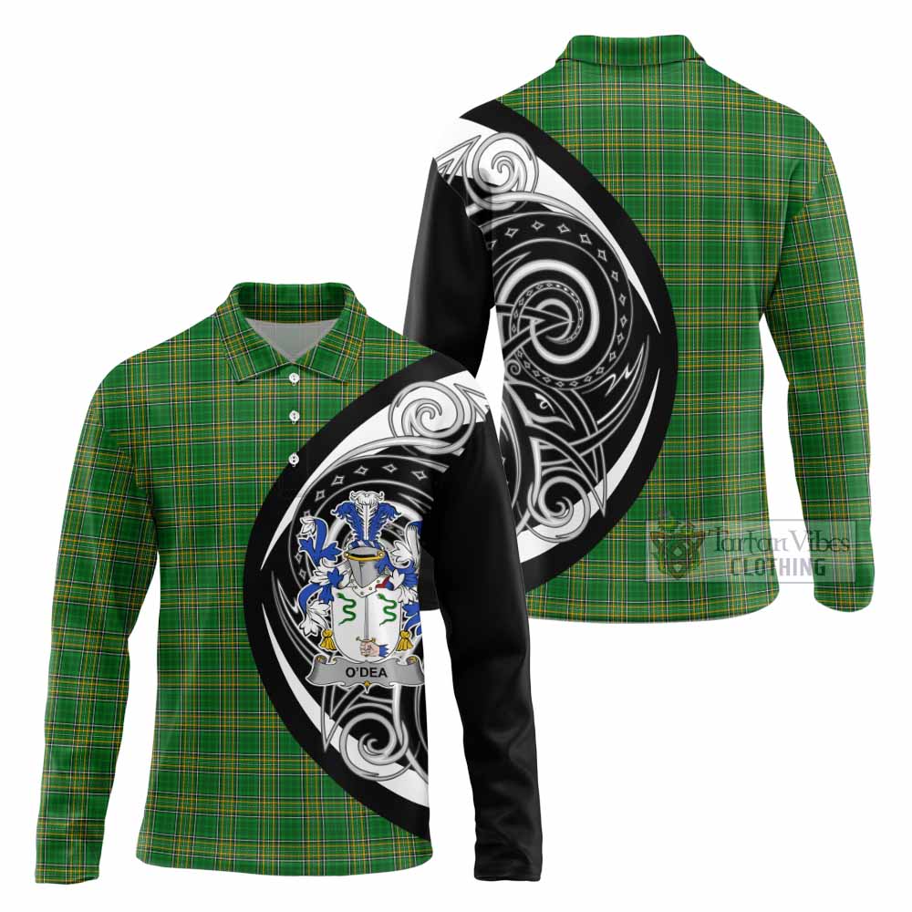 O'Dea Irish Clan Long Sleeve Polo Shirt Celtic Circle Style - Tartan Vibes Clothing