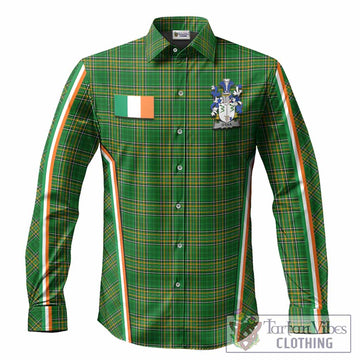 O'Dea Irish Clan Coat of Arm Tartan Long Sleeve Button Shirts Flag Style