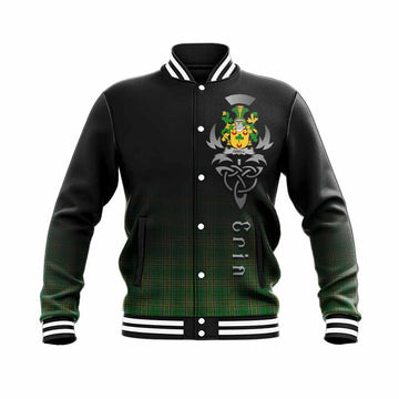 Tartan Vibes Clothing Odell Irish Clan Baseball Jacket with Coat of Arms Erin Go Bragh Celtic Inspired