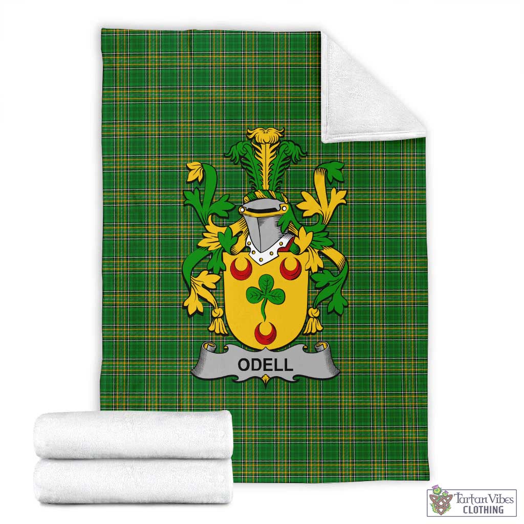 Odell Irish Clan Tartan Blanket with Coat of Arms X-Large 59 x 79 inches 150 x 200 cm - Tartan Vibes Clothing