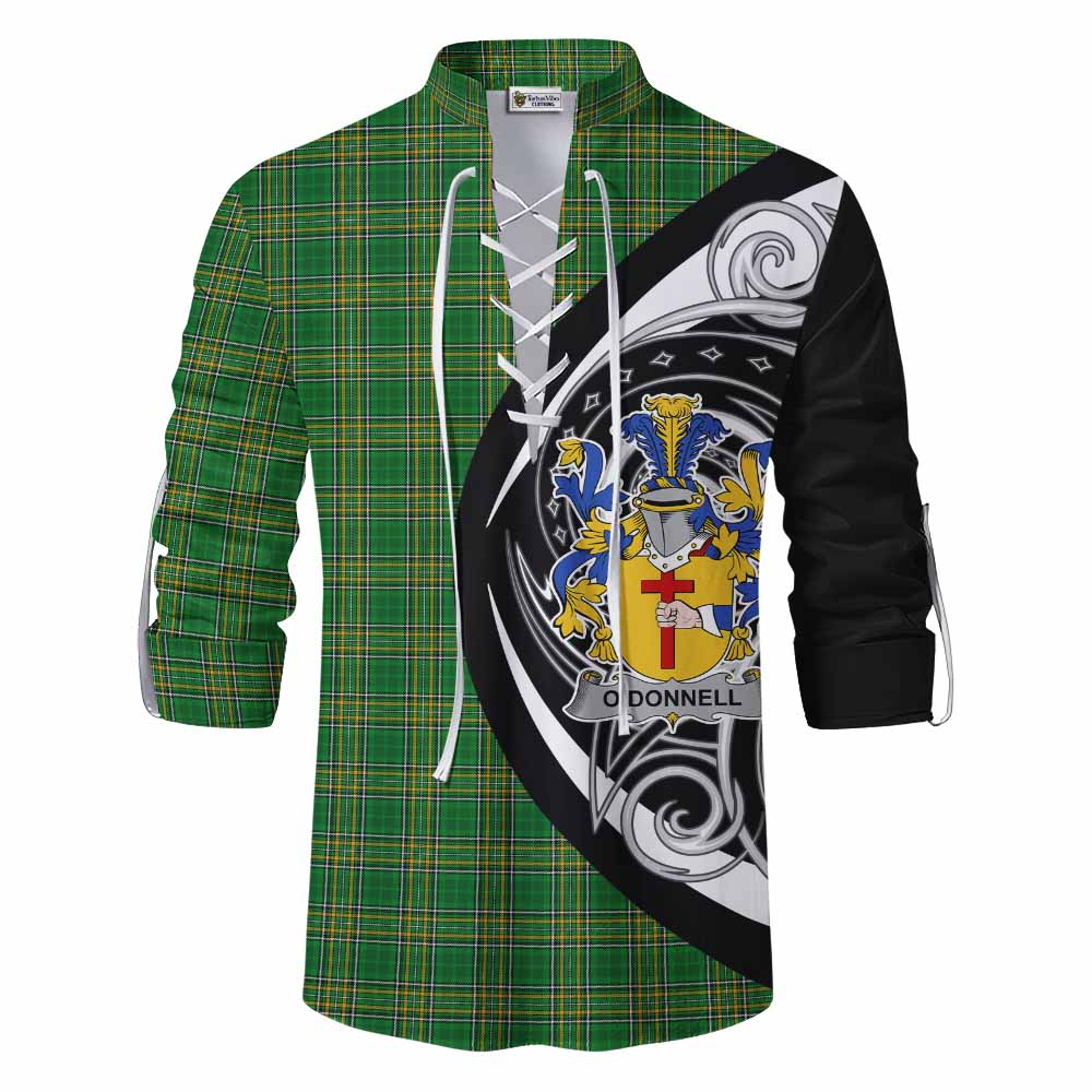 Tartan Vibes Clothing O'Donnell Irish Clan Ghillie Kilt Shirt Celtic Circle Style
