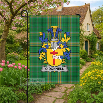 O'Donnell Irish Clan Tartan Garden Flag with Coat of Arms
