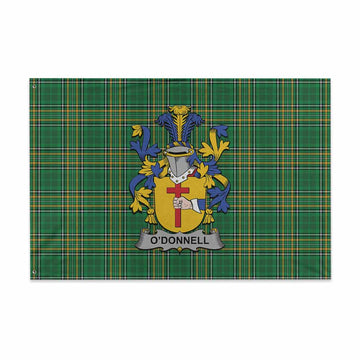 O'Donnell Irish Clan Tartan House Flag with Coat of Arms