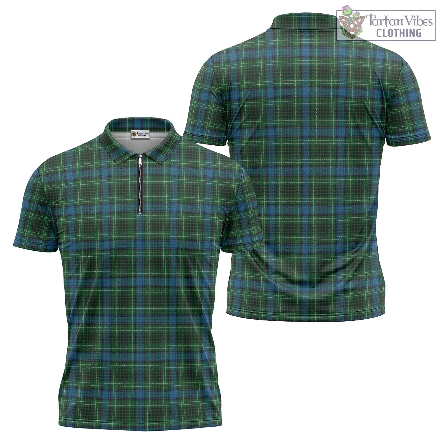 O'Donohue Tartan Zipper Polo Shirt Unisex - Tartan Vibes Clothing