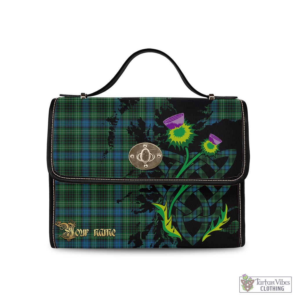Tartan Vibes Clothing O'Donohue Tartan Waterproof Canvas Bag with Scotland Map and Thistle Celtic Accents