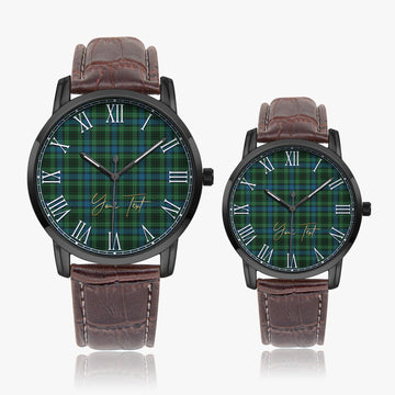 O'Donohue Tartan Personalized Your Text Leather Trap Quartz Watch