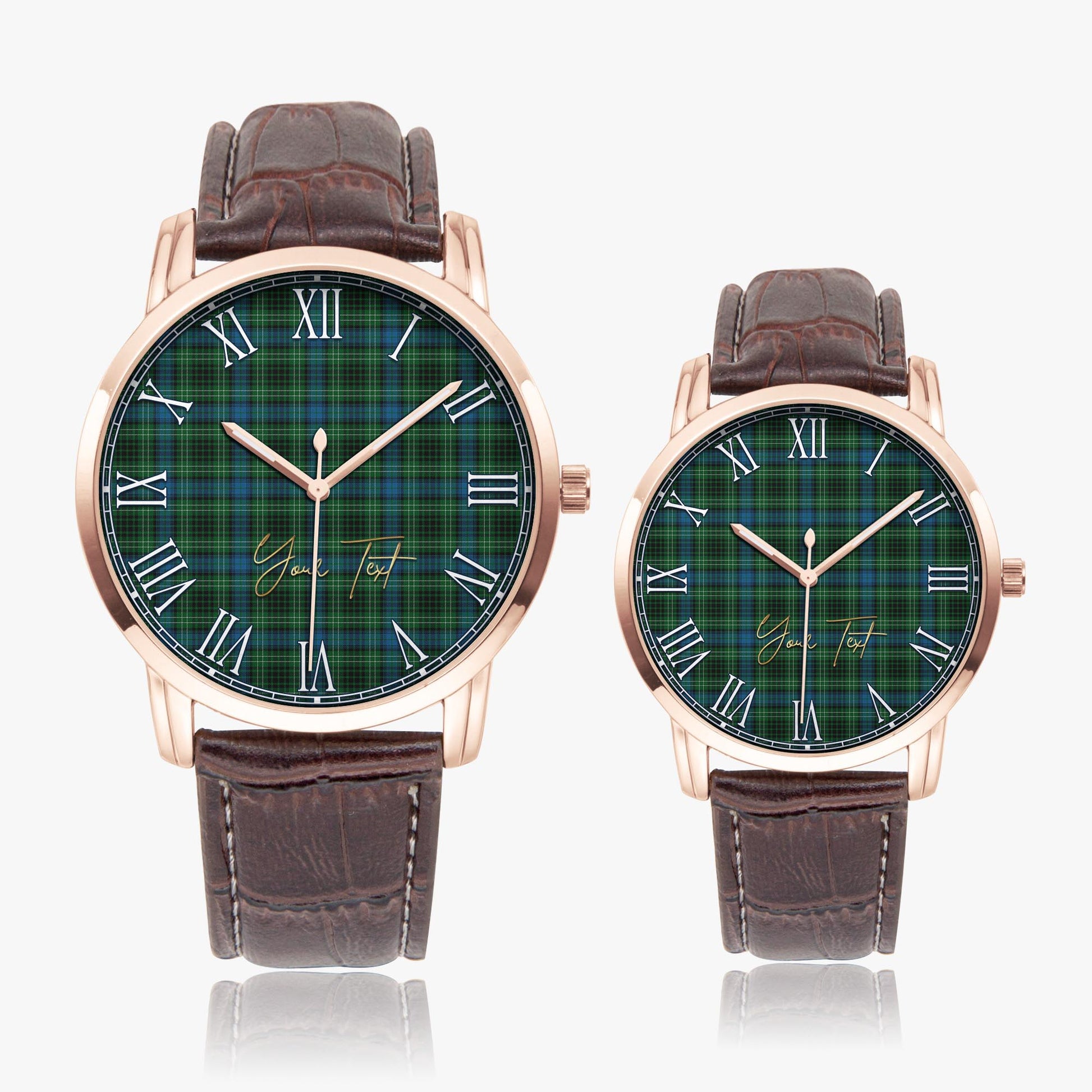 O'Donohue Tartan Personalized Your Text Leather Trap Quartz Watch - Tartan Vibes Clothing