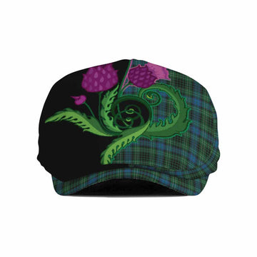 O'Donohue Tartan Flat Cap, Jeff Cap Traditional Scottish Thistle