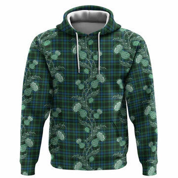 O'Donohue Tartan Hoodie Seamless Scottish Thistle Flowers