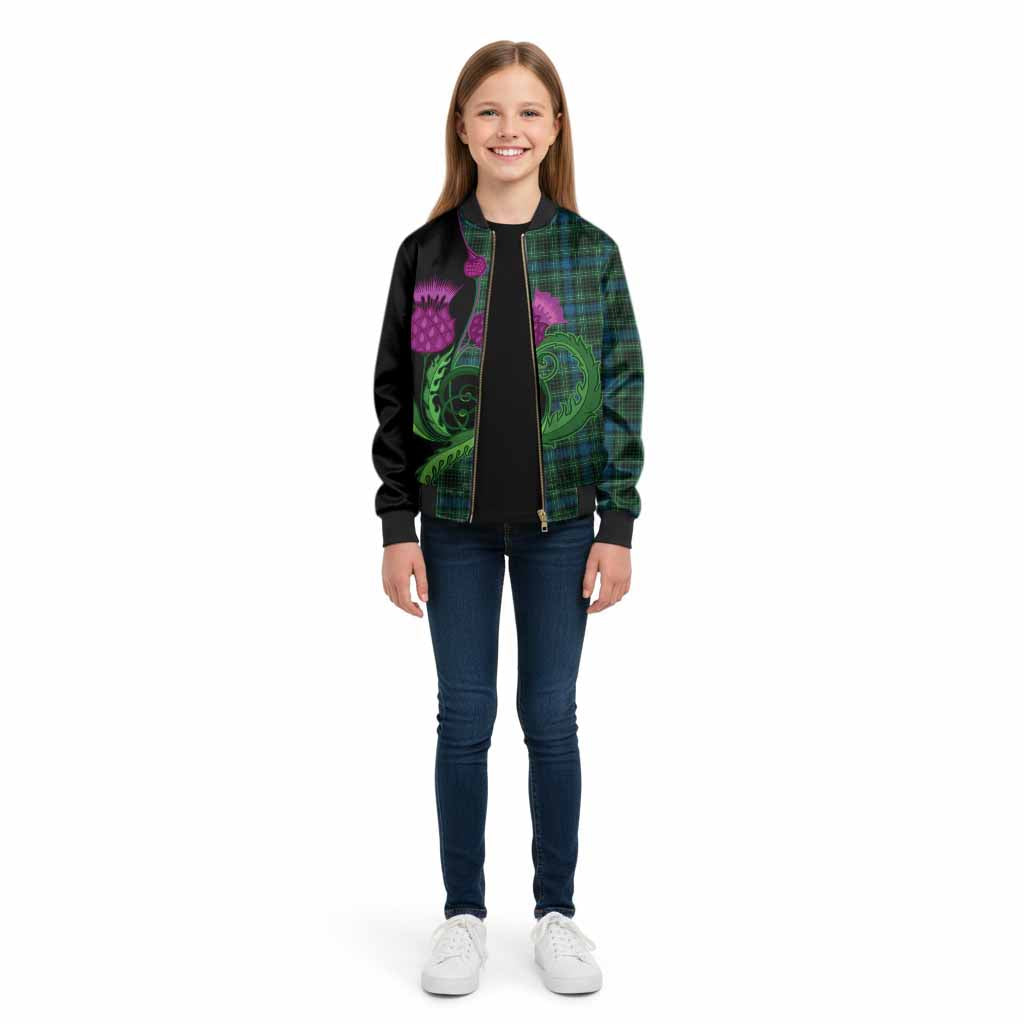 O'Donohue Tartan Kid Bomber Jacket Traditional Scottish Thistle