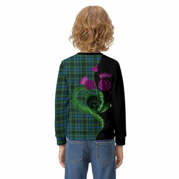 O'Donohue Tartan Kid Knitted Sweatshirt Traditional Scottish Thistle