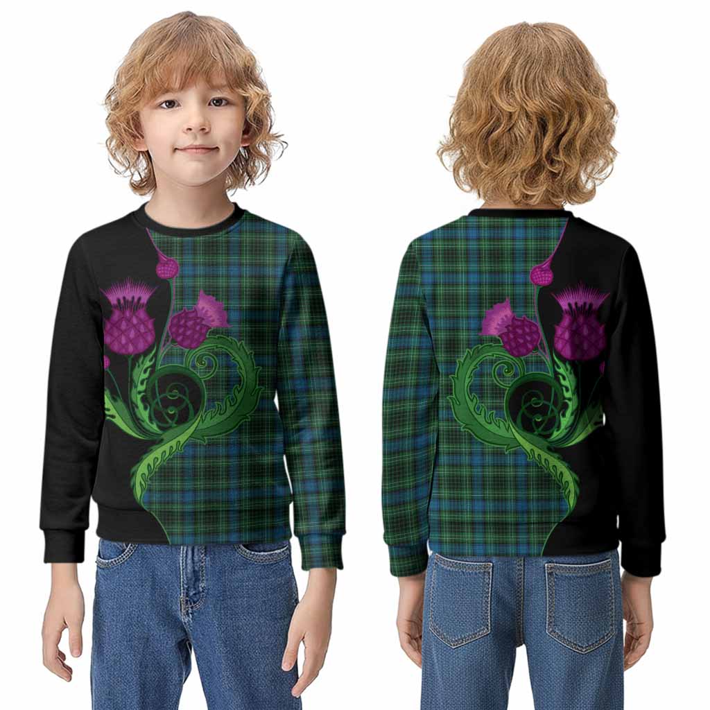 O'Donohue Tartan Kid Knitted Sweatshirt Traditional Scottish Thistle