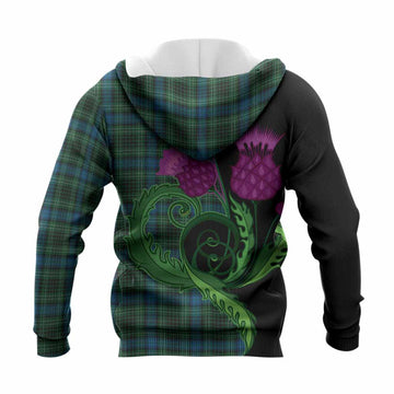 O'Donohue Tartan Knitted Hoodie Traditional Scottish Thistle