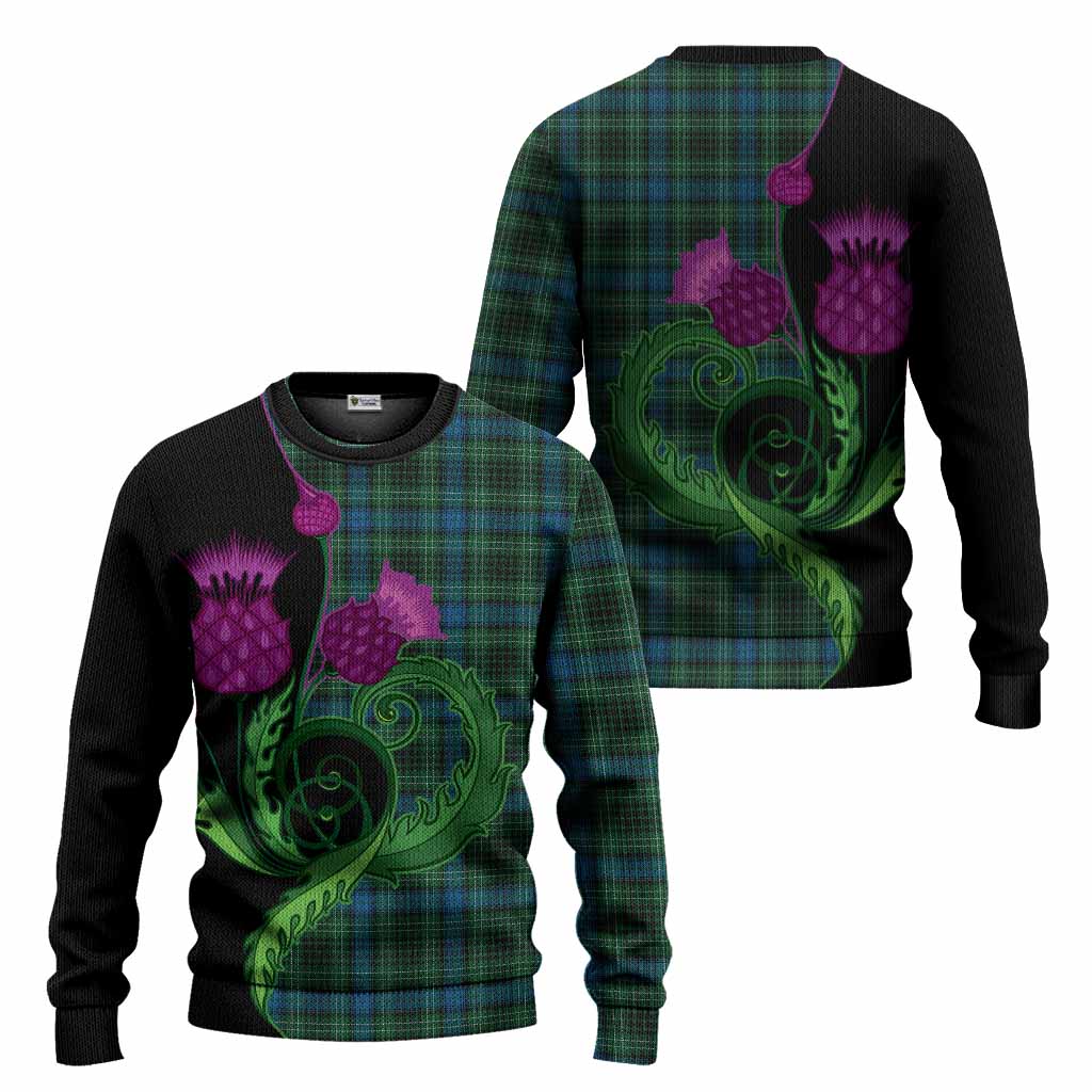 O'Donohue Tartan Knitted Sweater Traditional Scottish Thistle