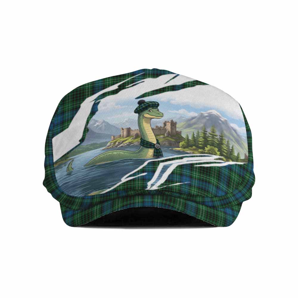 O'Donohue Tartan Loch Ness Monster Scottish Heritage Art Flat Cap, Jeff Cap