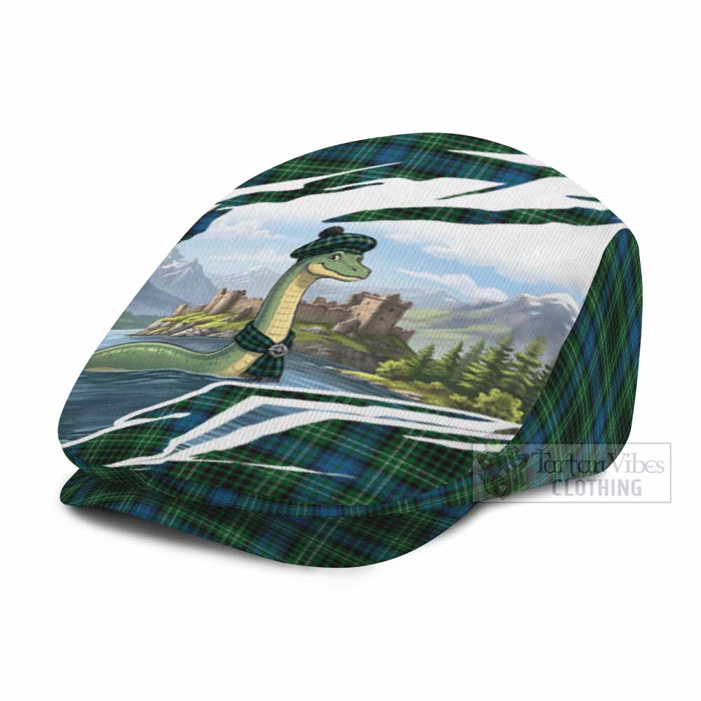 O'Donohue Tartan Loch Ness Monster Scottish Heritage Art Flat Cap, Jeff Cap