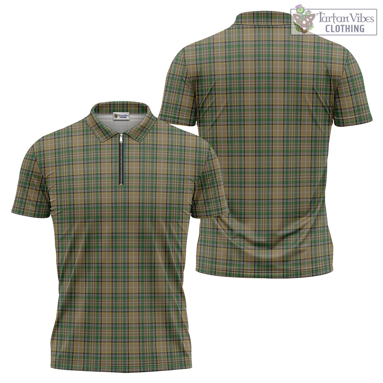Tartan Vibes Clothing O'Farrell Tartan Zipper Polo Shirt
