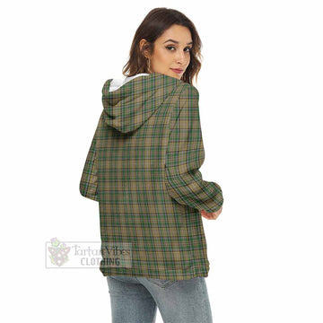 O'Farrell Tartan Women's Borg Fleece Hoodie with Half Zip