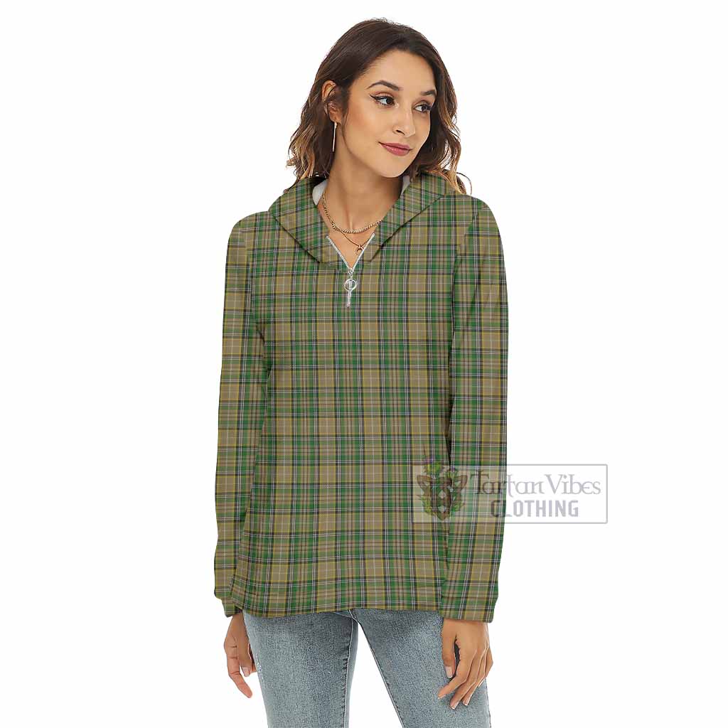 O'Farrell Tartan Women's Borg Fleece Hoodie with Half Zip - Tartan Vibes Clothing