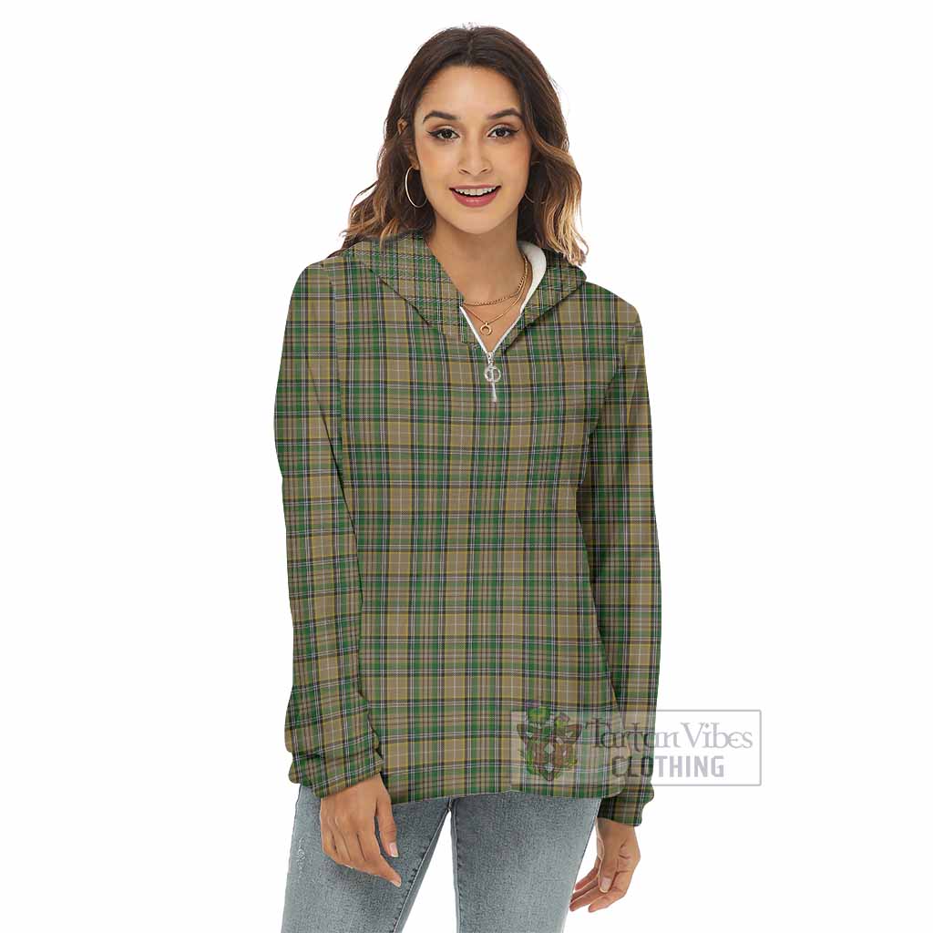 O'Farrell Tartan Women's Borg Fleece Hoodie with Half Zip - Tartan Vibes Clothing