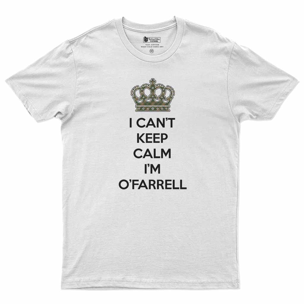 O'Farrell Can't Keep Calm Men's T-Shirt White - Tartan Vibes Clothing