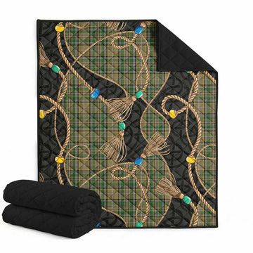 O'Farrell Scottish Tartan Twisted Ropes Stylized Premium Quilt Super King Quilt 91" x 110" - Tartan Vibes Clothing