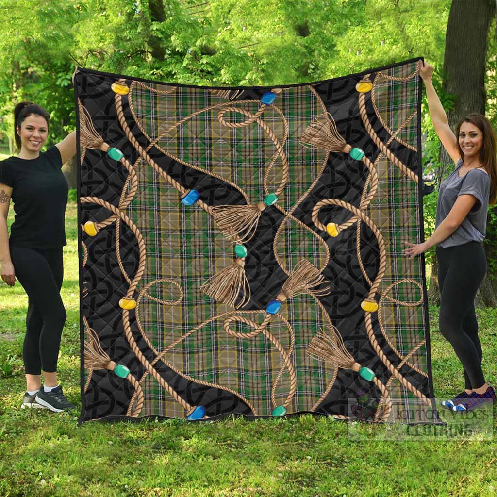 O'Farrell Scottish Tartan Twisted Ropes Stylized Premium Quilt - Tartan Vibes Clothing