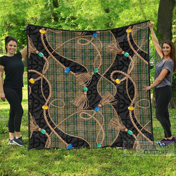O'Farrell Scottish Tartan Twisted Ropes Stylized Premium Quilt - Tartan Vibes Clothing