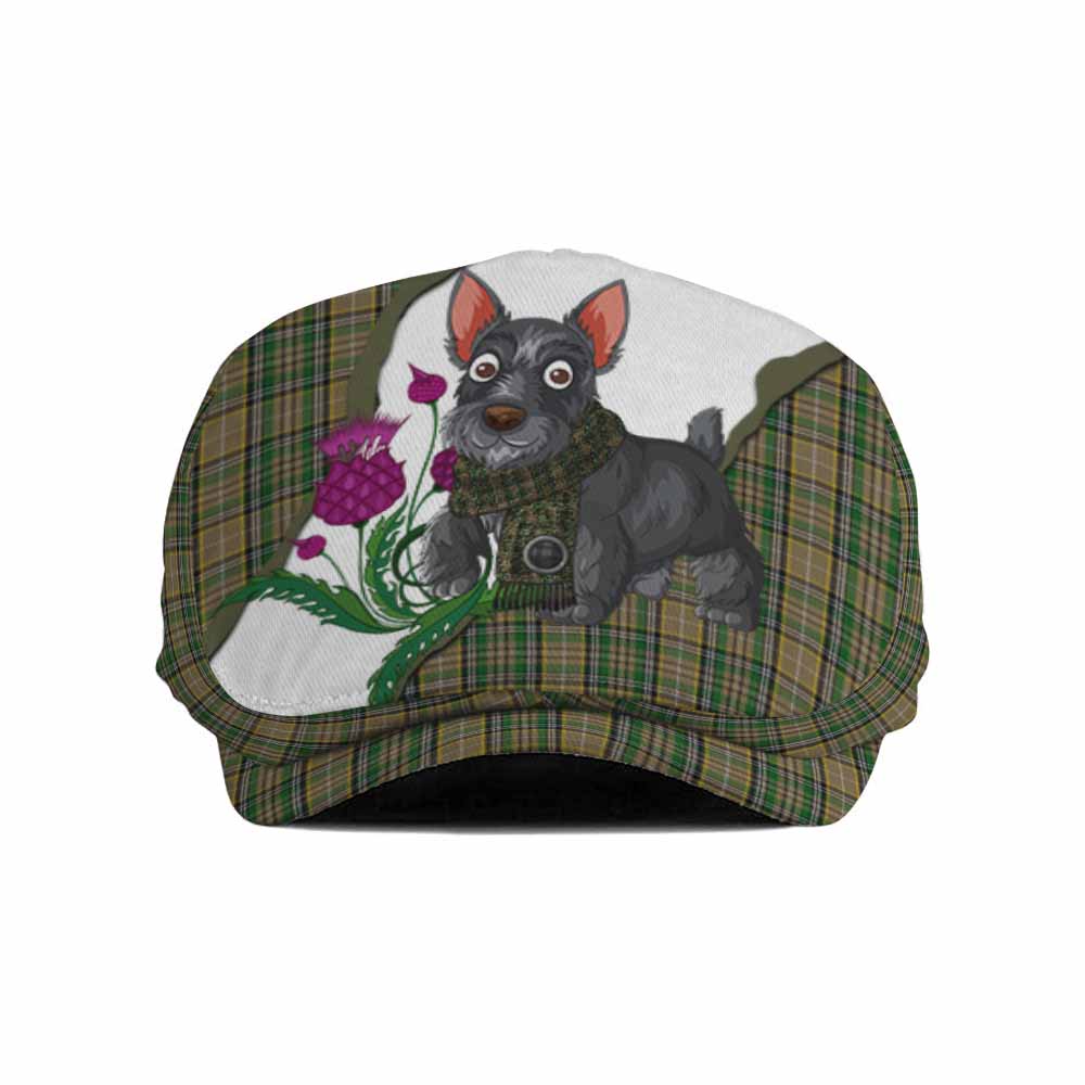 O'Farrell Scottish Terrier Tartan Flat Cap, Jeff Cap Thistle Heritage Art Flat Cap - Tartan Vibes Clothing