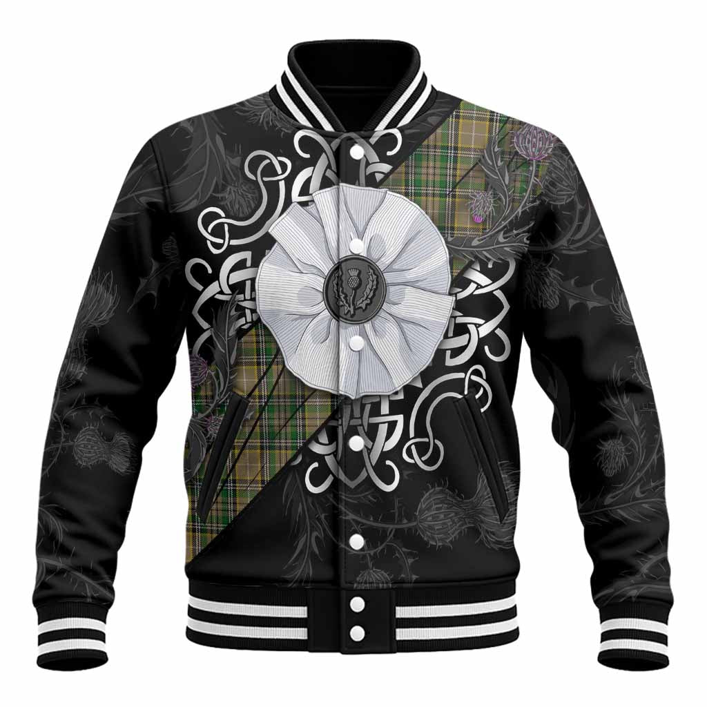 O'Farrell Tartan Baseball Jacket Jacobite White Rose Unisex - Tartan Vibes Clothing