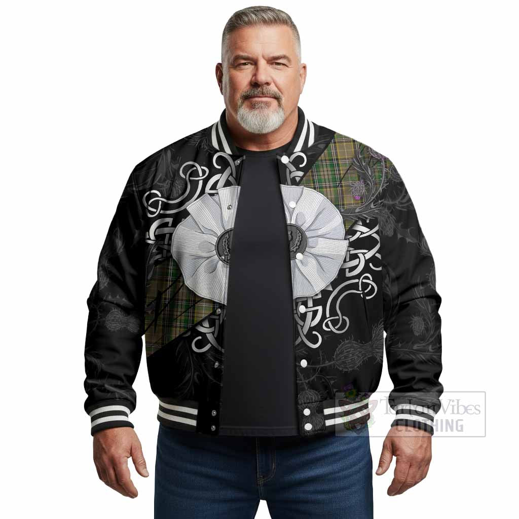 O'Farrell Tartan Baseball Jacket Jacobite White Rose - Tartan Vibes Clothing