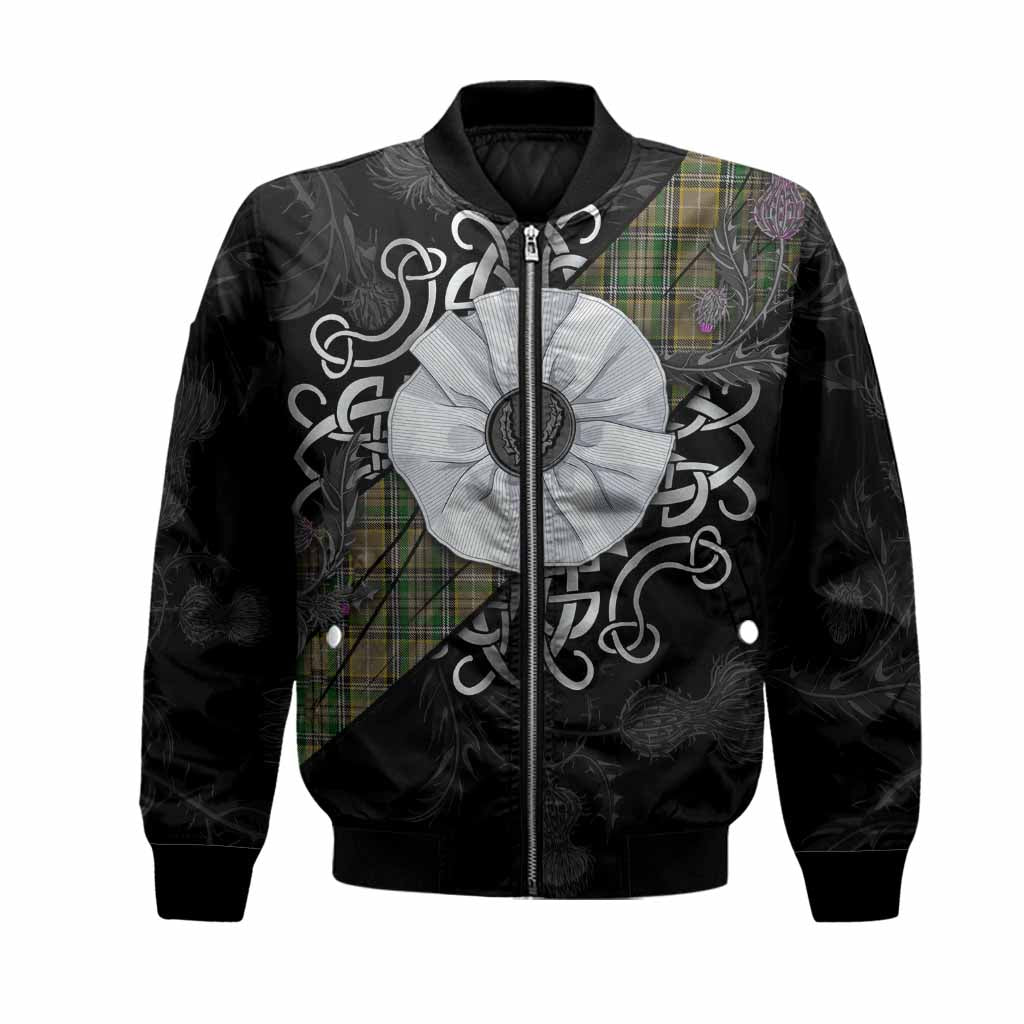 O'Farrell Tartan Bomber Jacket Jacobite White Rose Unisex Black - Tartan Vibes Clothing