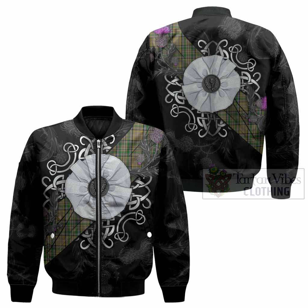 O'Farrell Tartan Bomber Jacket Jacobite White Rose - Tartan Vibes Clothing