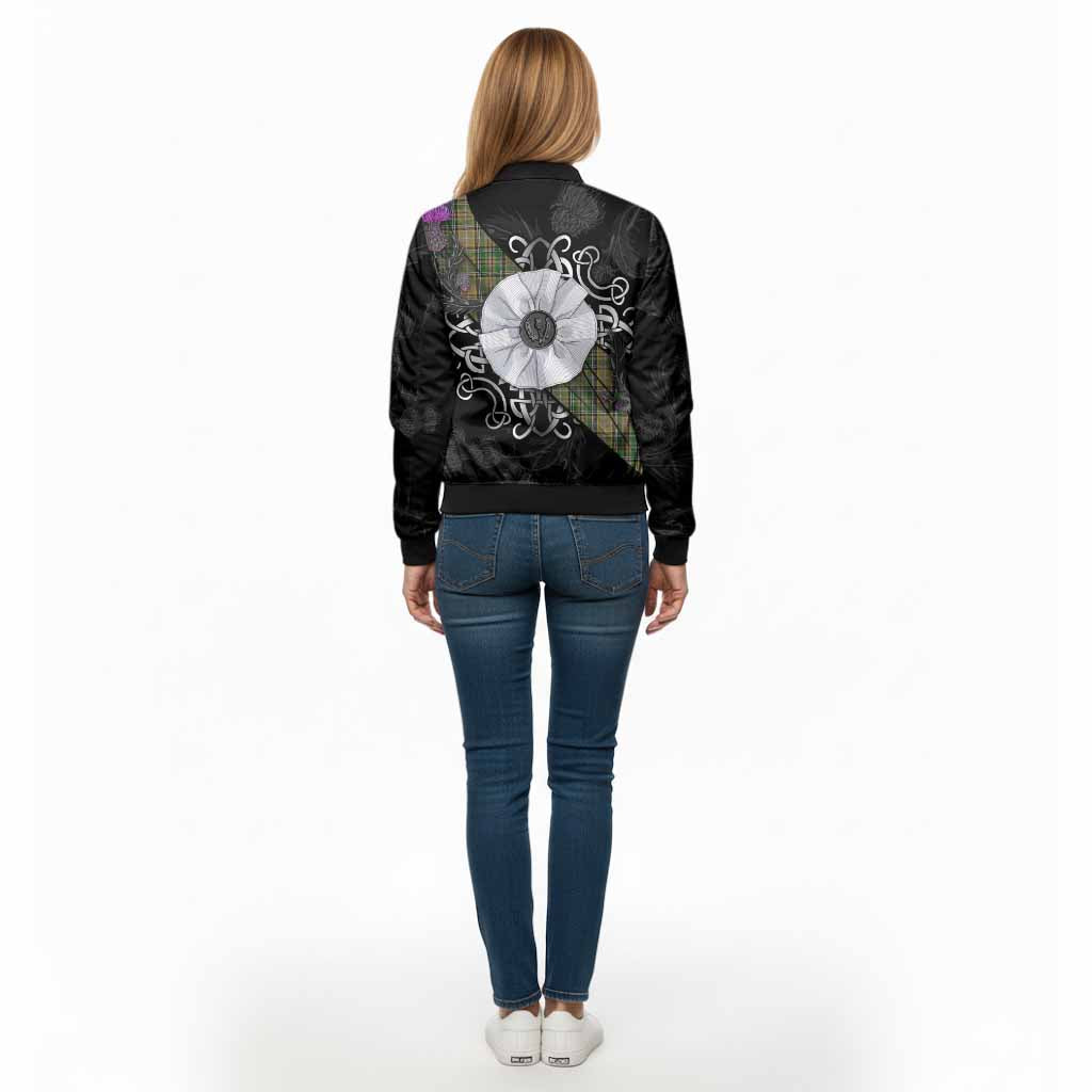 O'Farrell Tartan Bomber Jacket Jacobite White Rose - Tartan Vibes Clothing