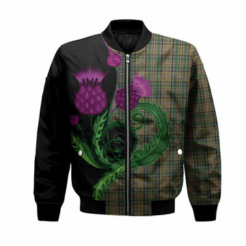 O'Farrell Tartan Bomber Jacket Traditional Scottish Thistle