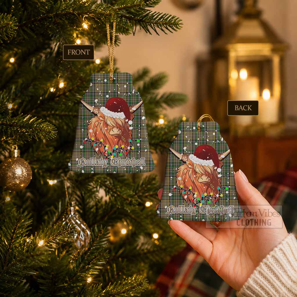 O'Farrell Tartan Ceramic Bell Ornament Mister Coo - Highlander Decor - Tartan Vibes Clothing