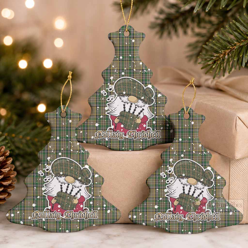 O'Farrell Tartan Ceramic Christmas Tree Ornament Gnome Bagpiper - Chistmas Tree Decor Pack of 3 - Tartan Vibes Clothing