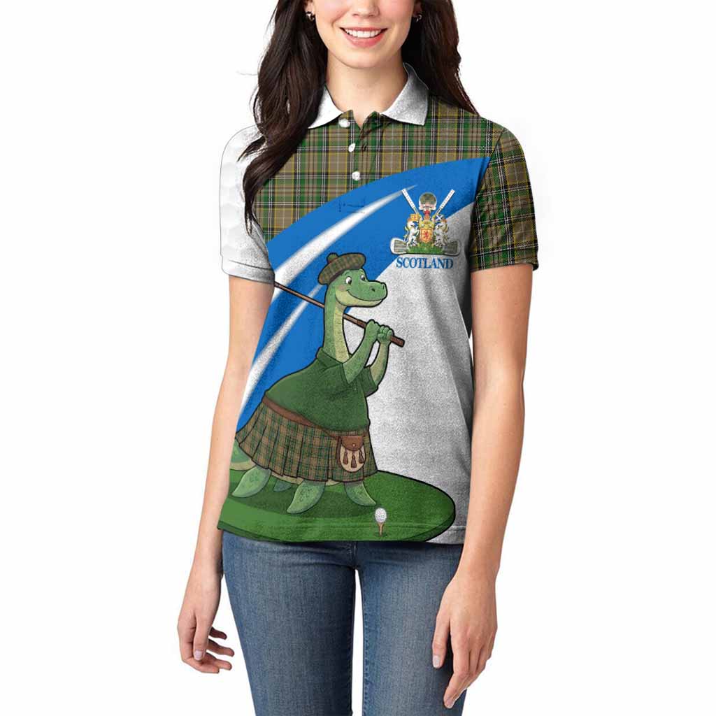 O'Farrell Tartan Crest Golf Nessie Women Polo Shirt Loch Ness Monster Sporty Style